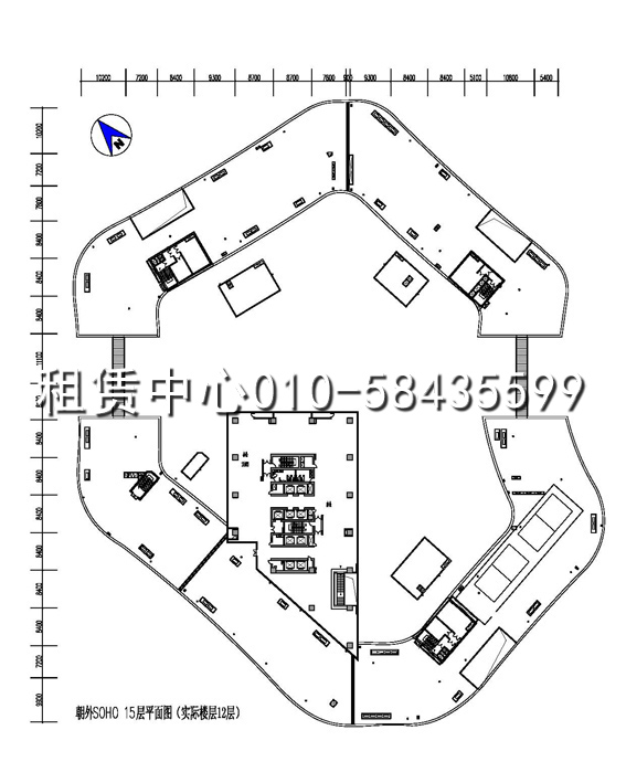 朝外SOHO15F平面图