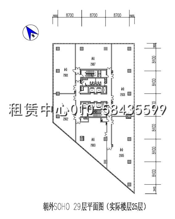 朝外SOHO29F平面图